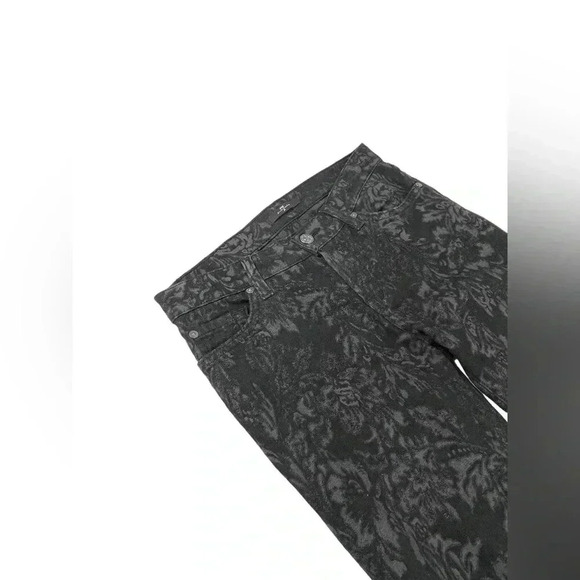 7 For All Mankind Brocade Foil Print  Velvet Skinny Jeans Size 25 - Picture 8 of 10